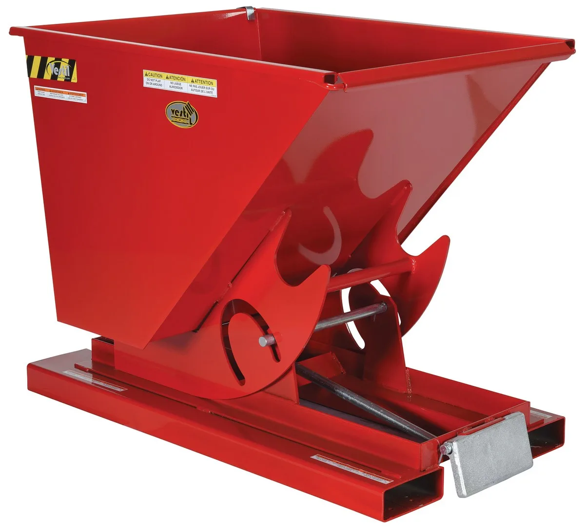 Vestil D-25-HD-SR d style - self-dumping steel hoppers with bumper release
