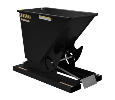 Vestil Steel Light Duty Self Dumping Hopper 1/4 Cubic Yard 2000 Lb. Capacity Semi Gloss Black