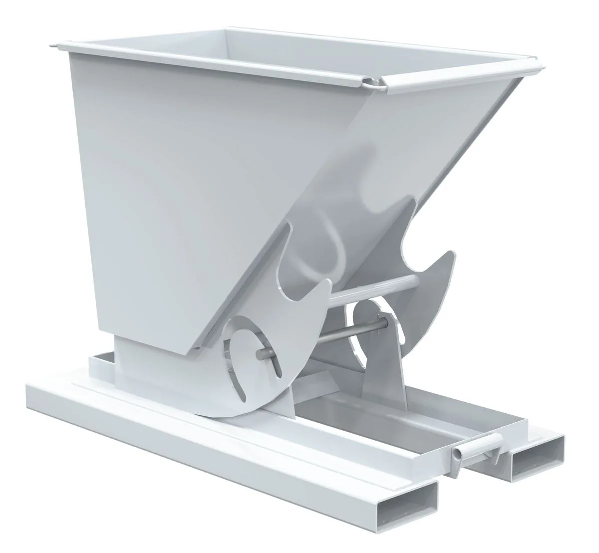Vestil D-25-LD-NB-WHT d-style hoppers, no bump & dump