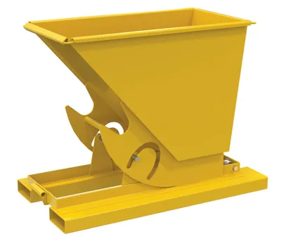 Vestil Steel Light Duty No Bump & Dump Hopper 1/4 Cubic Yard 2000 Lb. Capacity Yellow