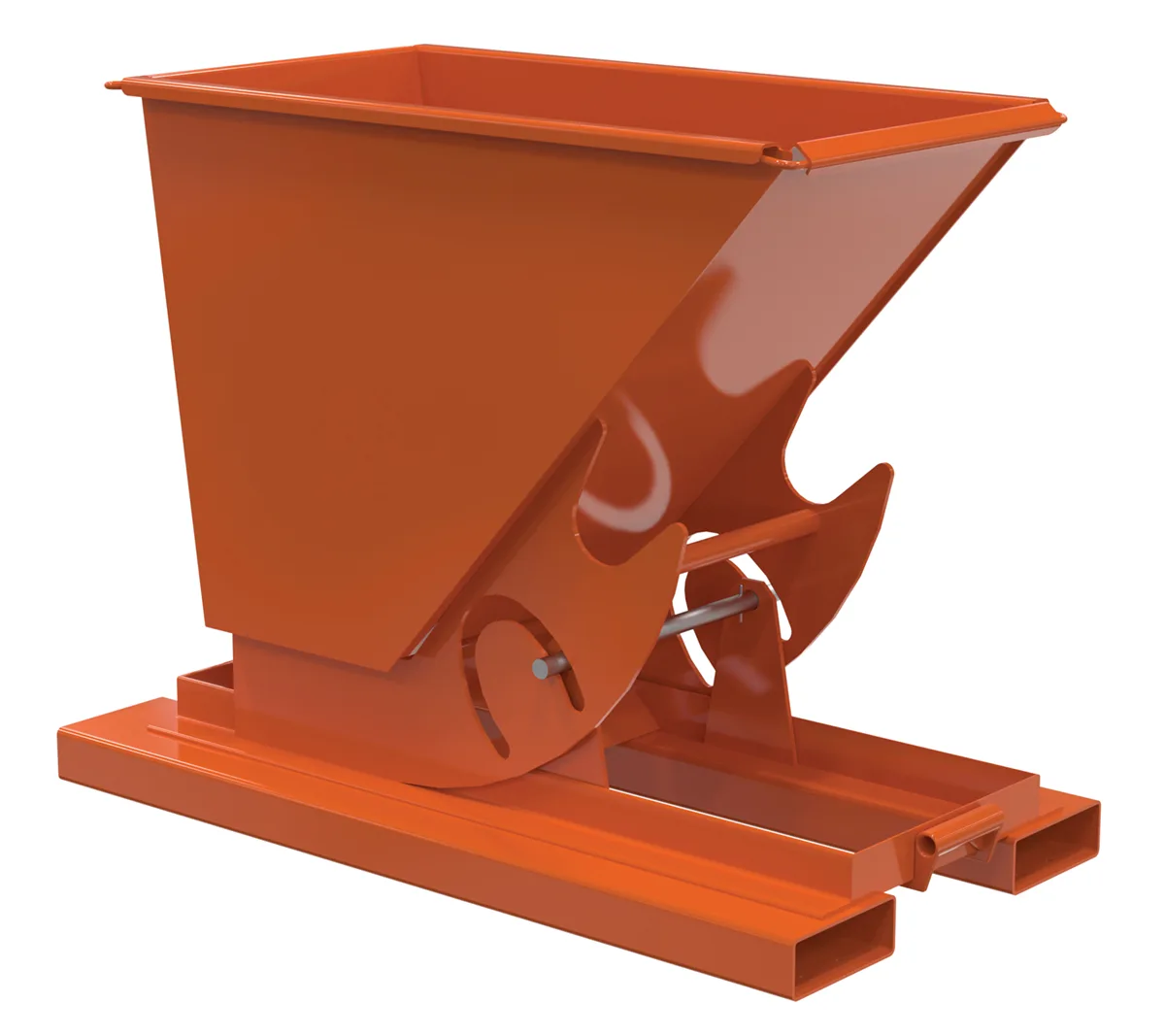 Vestil D-25-MD-NB-ORG-C d-style hoppers, no bump & dump