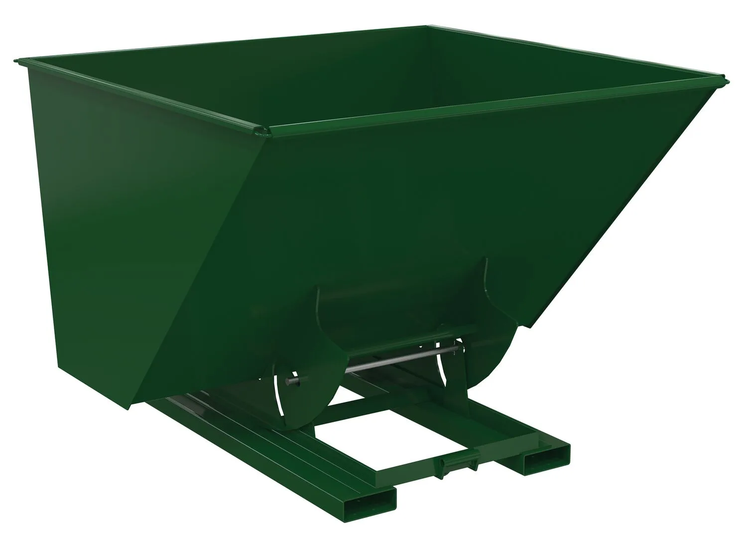 Vestil D-250-HD-NB-GRN-H d-style hoppers, no bump & dump