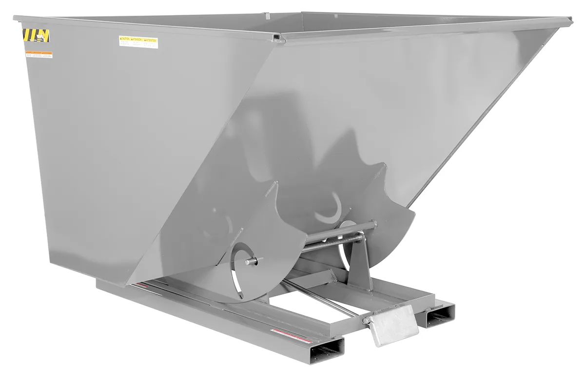 Vestil D-250-HD-SL d style - self-dumping steel hoppers with bumper release
