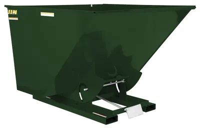 Vestil Steel Light Duty Self Dumping Hopper 2-1/2 Cubic Yard 2000 Lb. Capacity Hunter Green