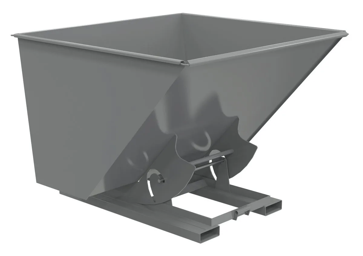 Vestil D-250-LD-NB-GY-SG d-style hoppers, no bump & dump
