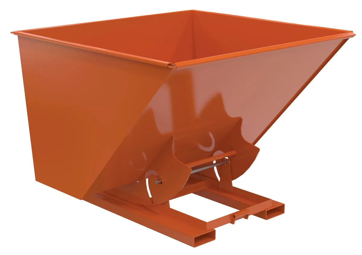 Vestil D-250-LD-NB-ORG-C d-style hoppers, no bump & dump