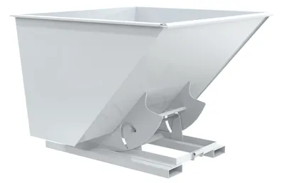 Vestil Steel Light Duty No Bump & Dump Hopper 2-1/2 Cubic Yard 2000 Lb. Capacity White