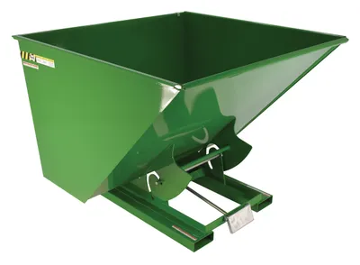 Vestil Steel Medium Duty Self Dumping Hopper 2-1/2 Cubic Yard 4000 Lb. Capacity Green
