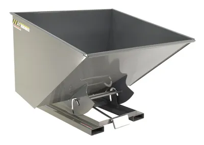 Vestil Steel Medium Duty Self Dumping Hopper 2-1/2 Cubic Yard 4000 Lb. Capacity Battleship Gray