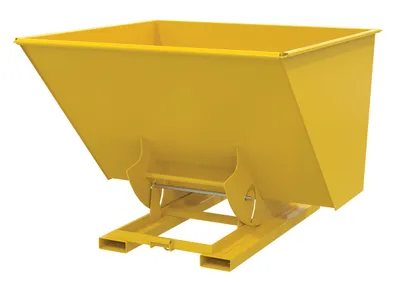 Vestil Steel Medium Duty No Bump & Dump Hopper 2-1/2 Cubic Yard 4000 Lb. Capacity Yellow