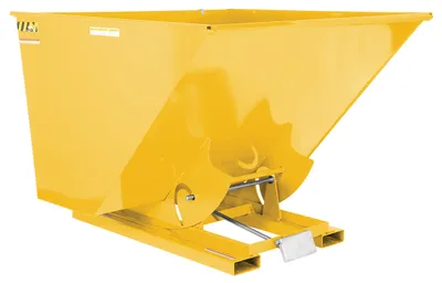 Vestil Steel Medium Duty Self Dumping Hopper 2-1/2 Cubic Yard 4000 Lb. Capacity Yellow