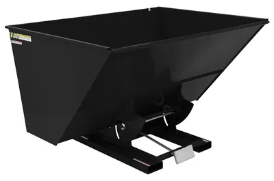Vestil Steel Heavy Duty Self Dumping Hopper 3 Cubic Yard 6000 Lb. Capacity Semi Gloss Black