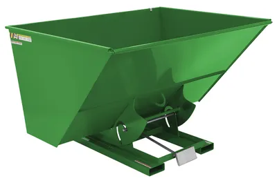 Vestil Steel Heavy Duty Self Dumping Hopper 3 Cubic Yard 6000 Lb. Capacity Green