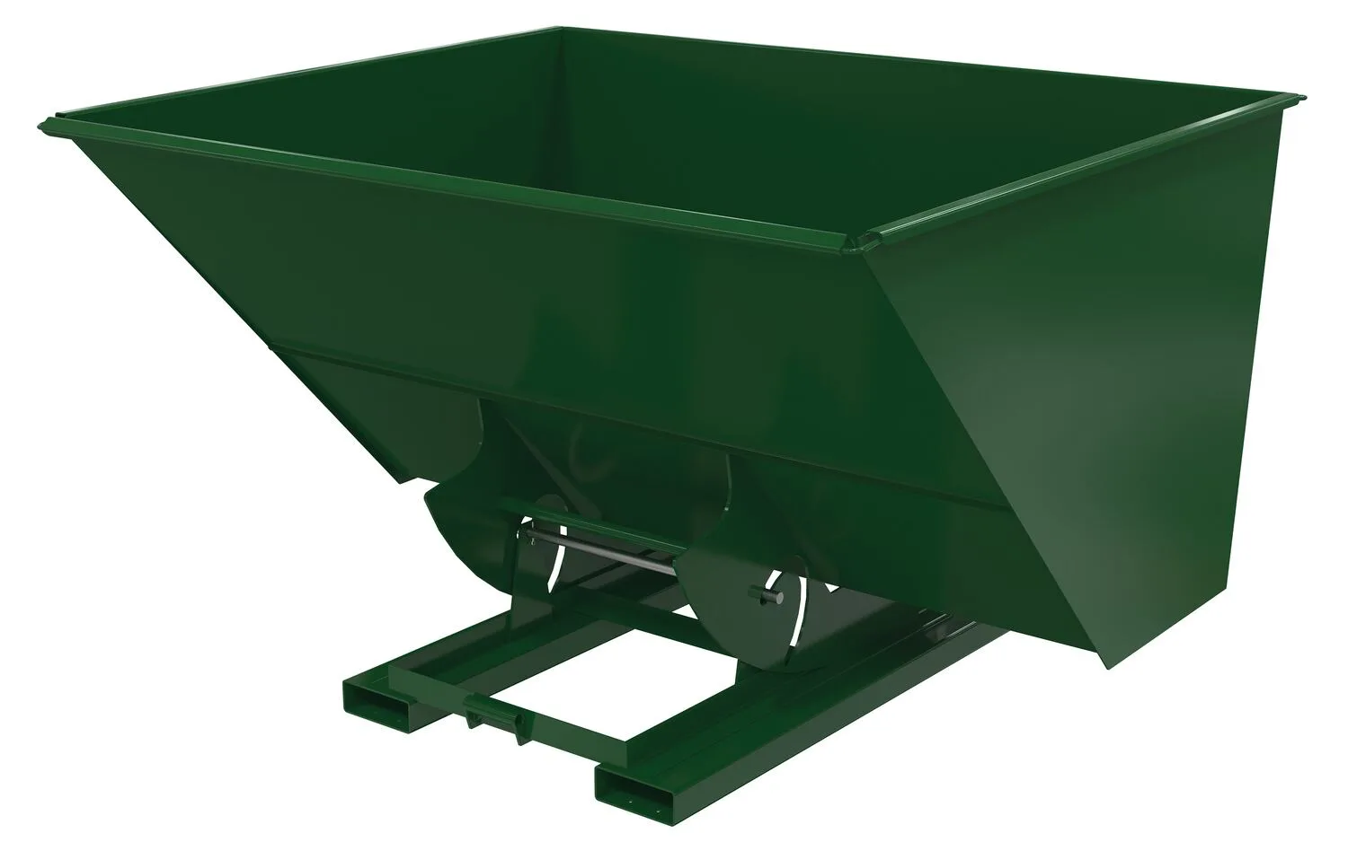 Vestil D-300-HD-NB-GRN-H d-style hoppers, no bump & dump