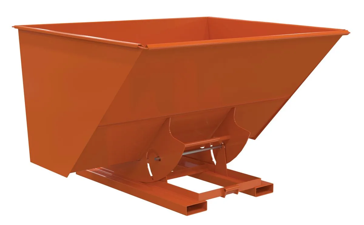 Vestil D-300-HD-NB-ORG-C d-style hoppers, no bump & dump