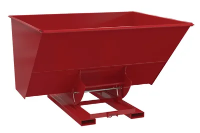 Vestil Steel Heavy Duty No Bump & Dump Hopper 3 Cubic Yard 6000 Lb. Capacity Soda Red