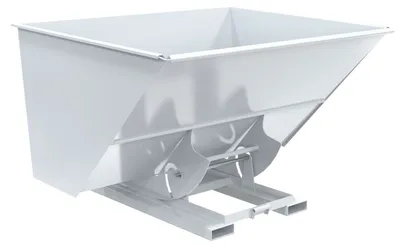 Vestil Steel Heavy Duty No Bump & Dump Hopper 3 Cubic Yard 6000 Lb. Capacity White