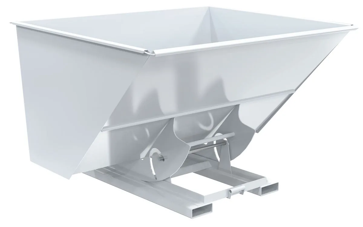 Vestil D-300-HD-NB-WHT d-style hoppers, no bump & dump