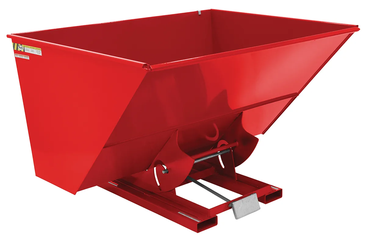 Vestil D-300-HD-SR d style - self-dumping steel hoppers with bumper release