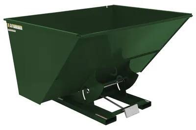 Vestil Steel Light Duty Self Dumping Hopper 3 Cubic Yard 2000 Lb. Capacity Hunter Green
