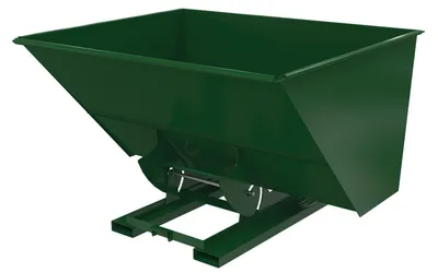 Vestil Steel Light Duty No Bump & Dump Hopper 3 Cubic Yard 2000 Lb. Capacity Hunter Green
