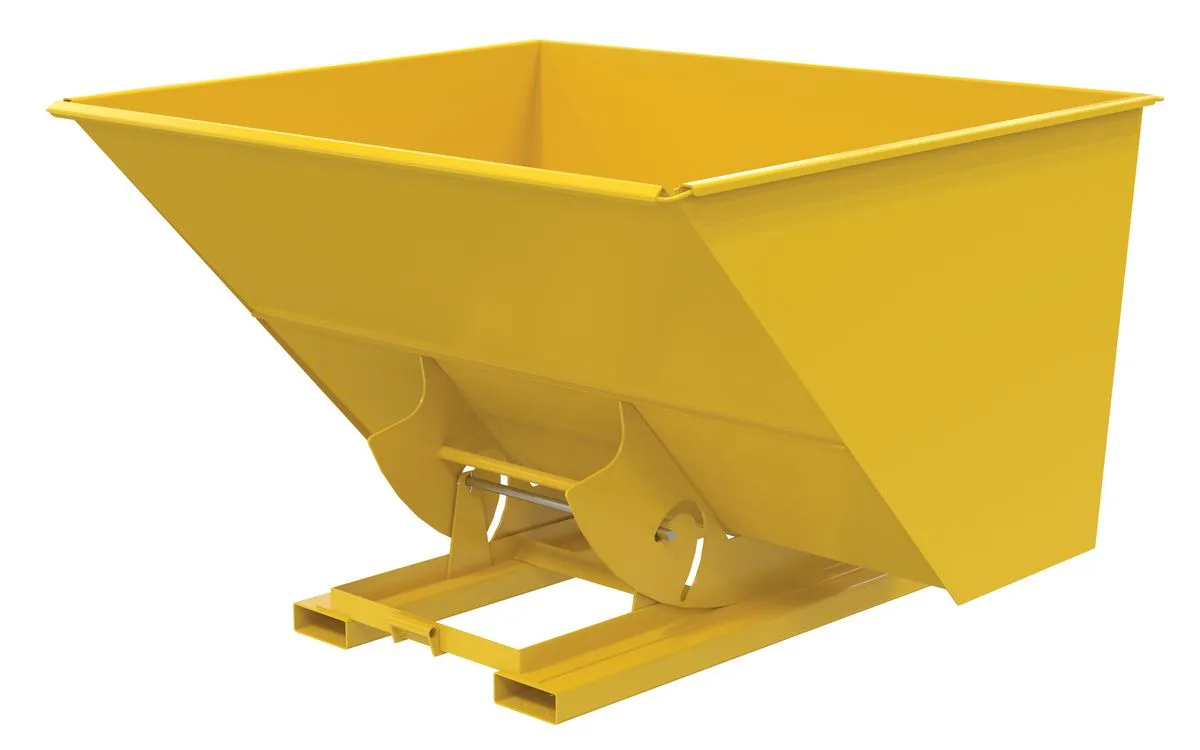 Vestil D-300-LD-NB-YEL d-style hoppers, no bump & dump