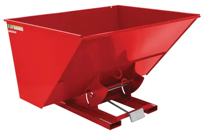 Vestil Steel Light Duty Self Dumping Hopper 3 Cubic Yard 2000 Lb. Capacity Soda Red