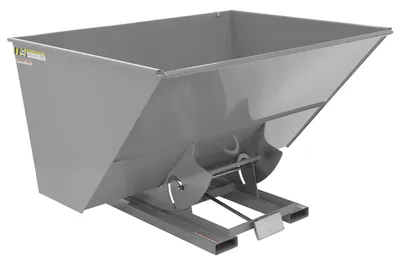 Vestil Steel Medium Duty Self Dumping Hopper 3 Cubic Yard 4000 Lb. Capacity Machine Gray