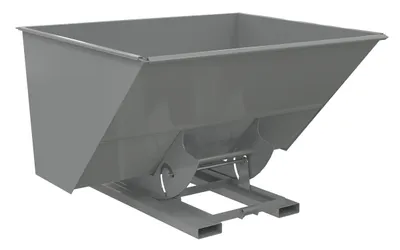 Vestil Steel Medium Duty No Bump & Dump Hopper 3 Cubic Yard 4000 Lb. Capacity Battleship Gray