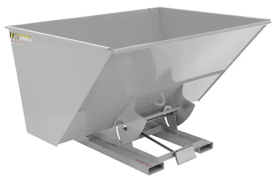 Vestil Steel Medium Duty Self Dumping Hopper 3 Cubic Yard 4000 Lb. Capacity Silver Lining