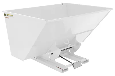 Vestil Steel Medium Duty Self Dumping Hopper 3 Cubic Yard 4000 Lb. Capacity White