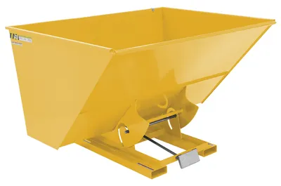 Vestil Steel Medium Duty Self Dumping Hopper 3 Cubic Yard 4000 Lb. Capacity Yellow