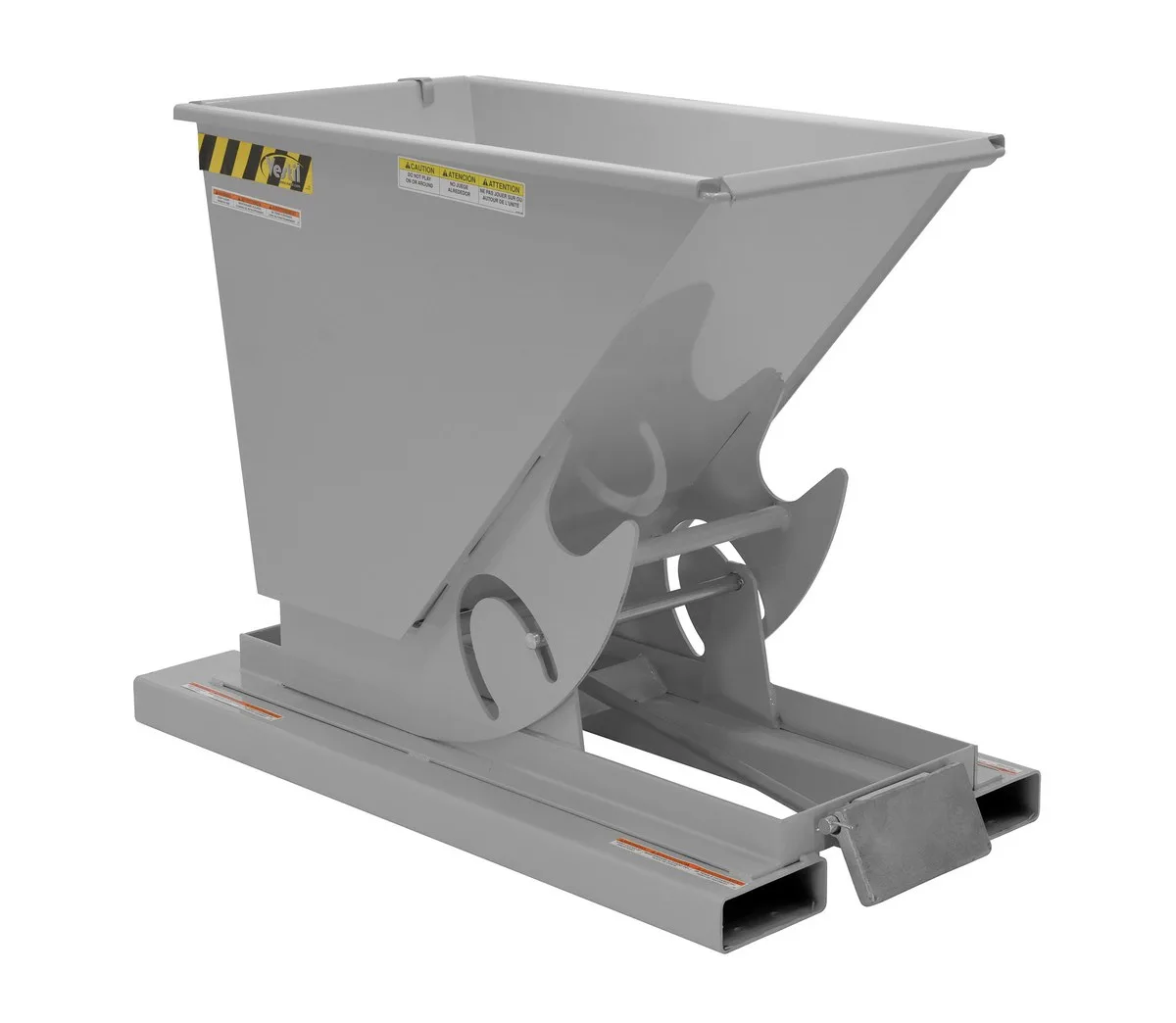 Vestil D-33-HD-GY-MG d style - self-dumping steel hoppers with bumper release