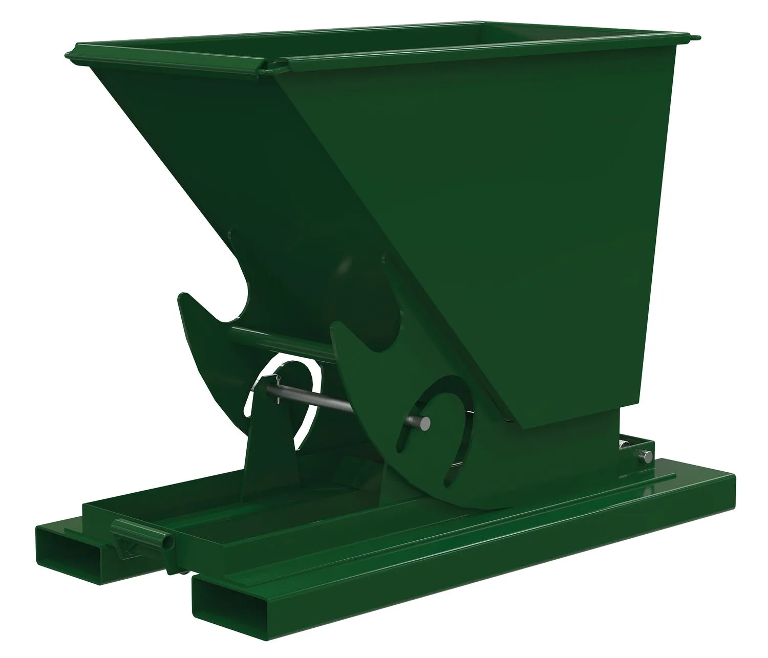 Vestil D-33-HD-NB-GRN-H d-style hoppers, no bump & dump