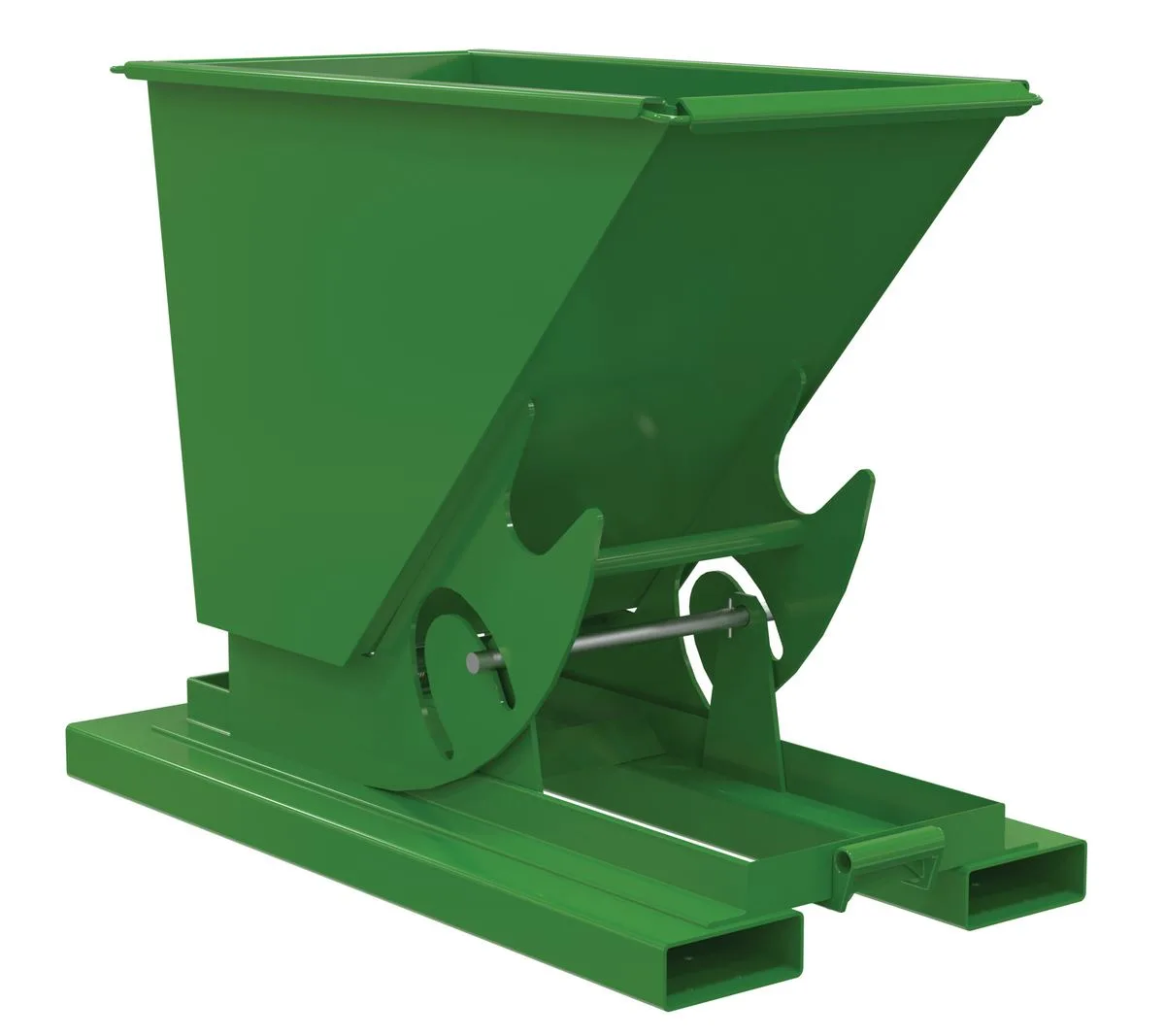 Vestil D-33-HD-NB-GRN-T d-style hoppers, no bump & dump