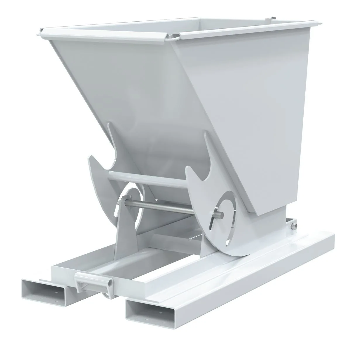 Vestil D-33-HD-NB-WHT d-style hoppers, no bump & dump
