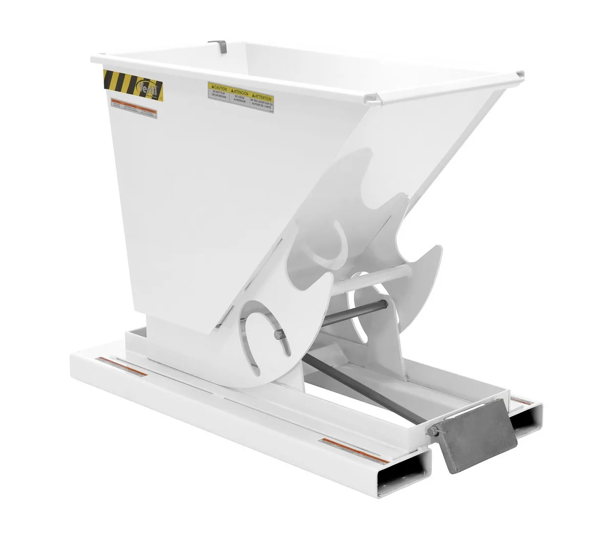Vestil D-33-HD-WHT d style - self-dumping steel hoppers with bumper release