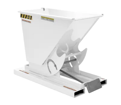 Vestil Steel Light Duty Self Dumping Hopper 1/3 Cubic Yard 2000 Lb. Capacity White