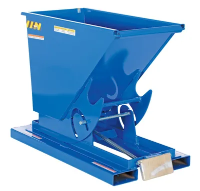 Vestil Steel Medium Duty Self Dumping Hopper 1/3 Cubic Yard 4000 Lb. Capacity Blue