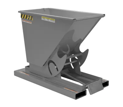 Vestil Steel Medium Duty Self Dumping Hopper 1/3 Cubic Yard 4000 Lb. Capacity Battleship Gray