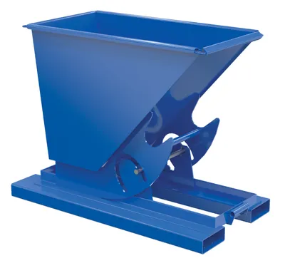 Vestil Steel Medium Duty No Bump & Dump Hopper 1/3 Cubic Yard 4000 Lb. Capacity Blue