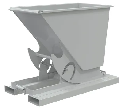 Vestil Steel Medium Duty No Bump & Dump Hopper 1/3 Cubic Yard 4000 Lb. Capacity Machine Gray