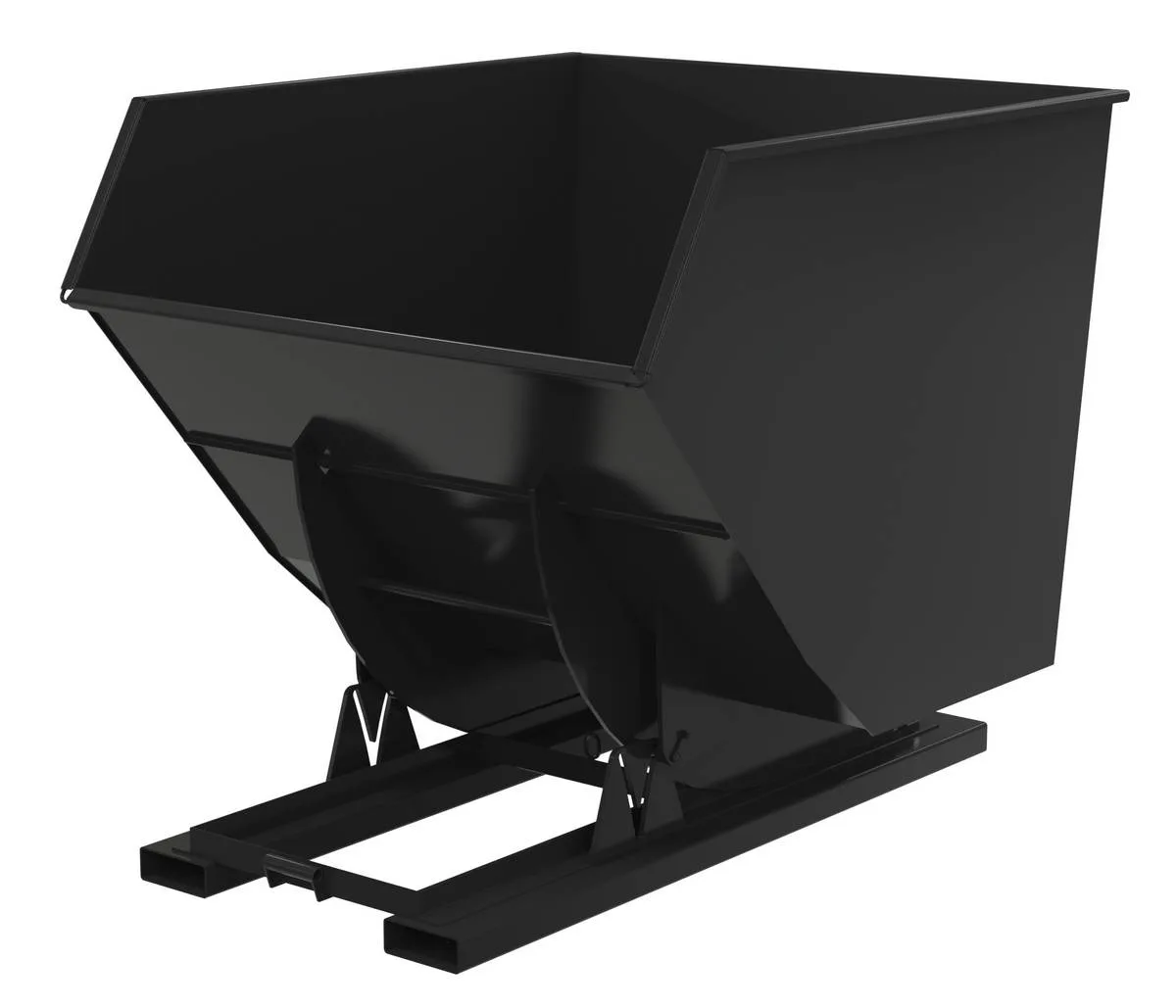 Vestil D-350-HD-NB-BLK-SG d-style hoppers, no bump & dump