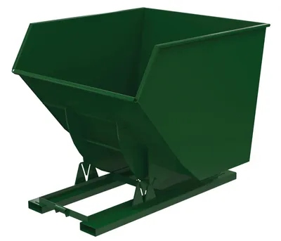 Vestil Steel Heavy Duty No Bump & Dump Hopper 3-1/2 Cubic Yard 6000 Lb. Capacity Hunter Green