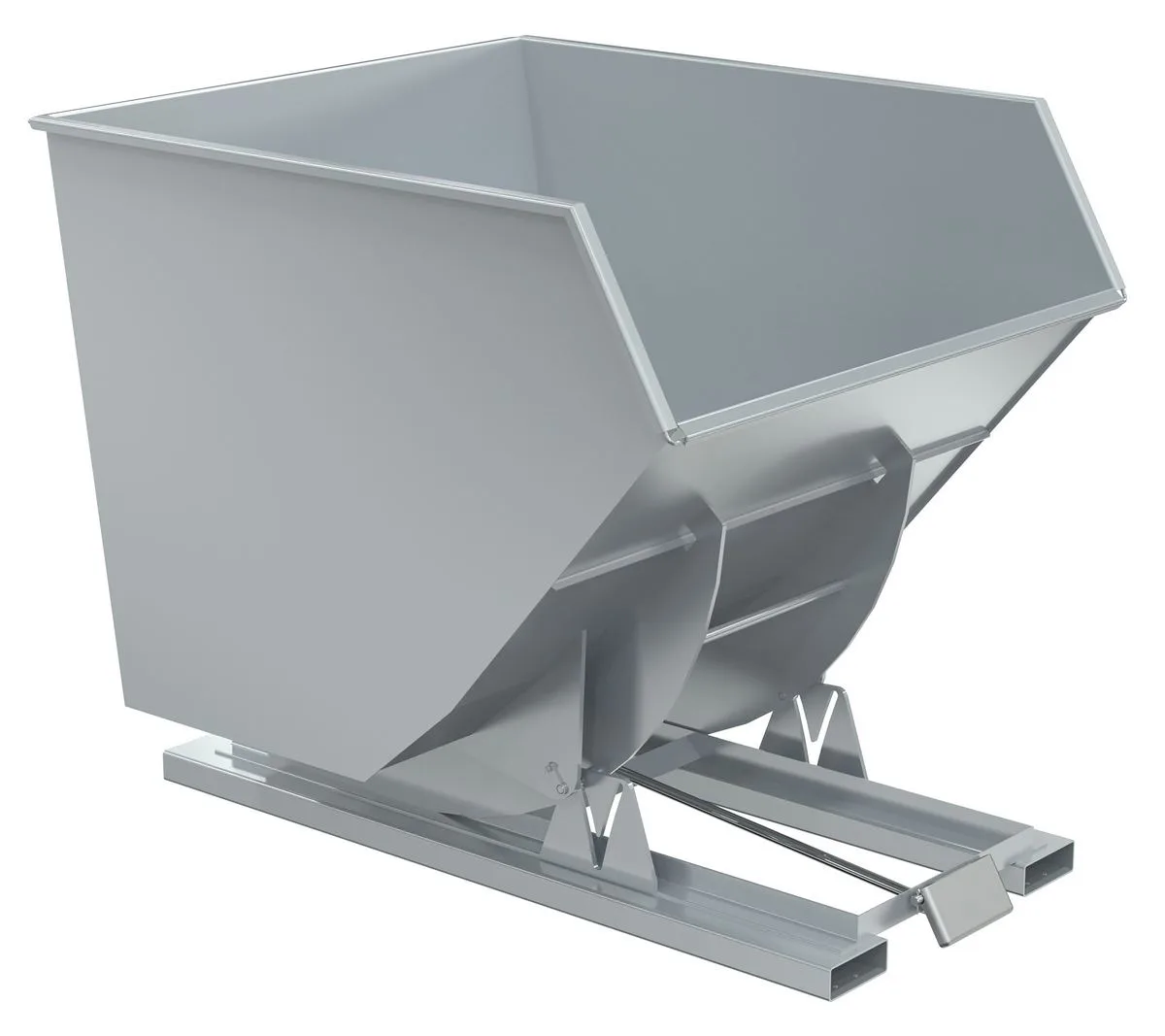 Vestil D-350-HD-SL d style - self-dumping steel hoppers with bumper release