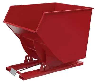 Vestil Steel Heavy Duty Self Dumping Hopper 3-1/2 Cubic Yard 6000 Lb. Capacity Red