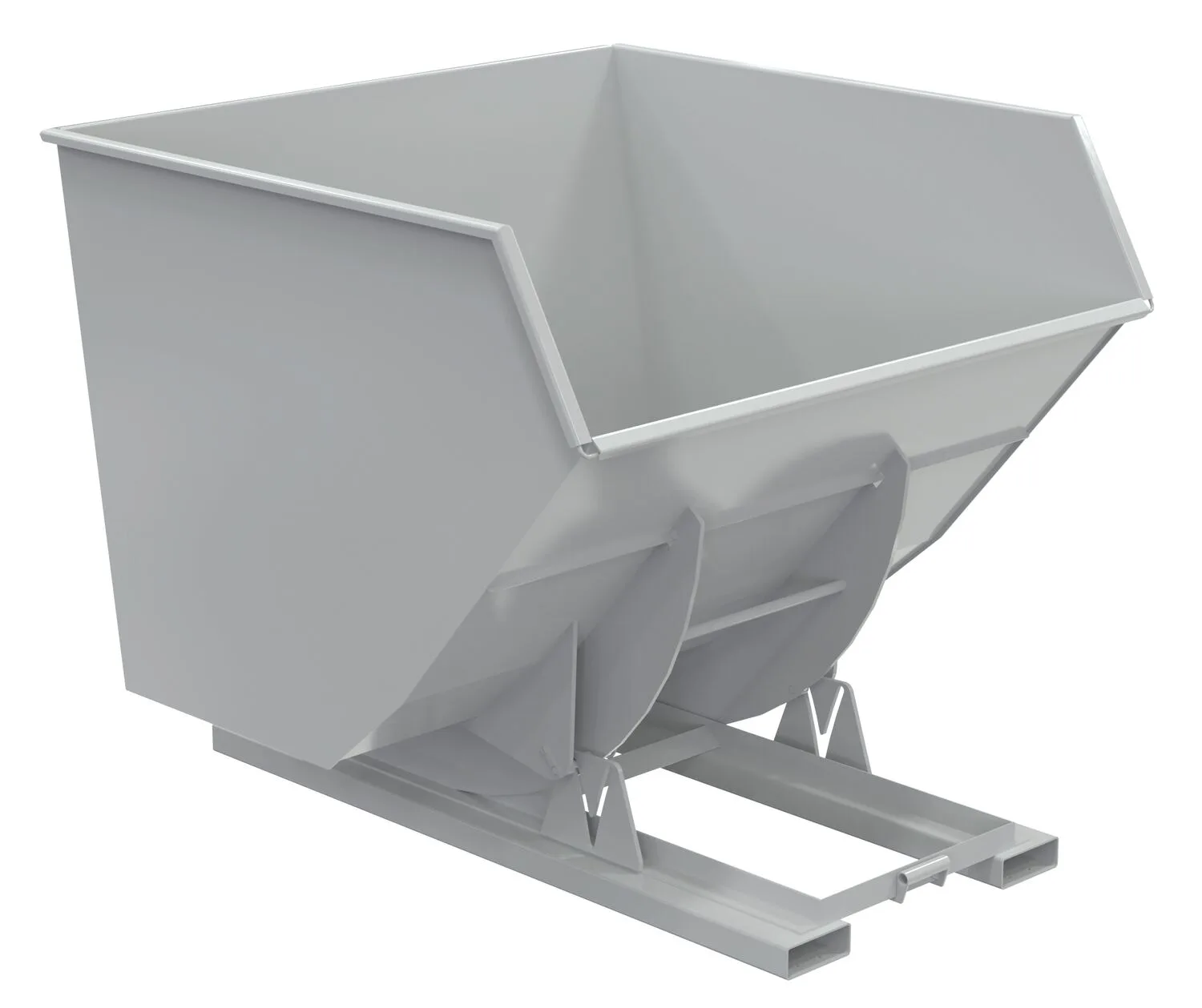 Vestil D-400-HD-NB-GY-MG d-style hoppers, no bump & dump