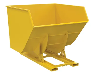 Vestil Steel Heavy Duty No Bump & Dump Hopper 4 Cubic Yard 6000 Lb. Capacity Yellow