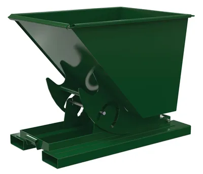 Vestil Steel Heavy Duty No Bump & Dump Hopper 1/2 Cubic Yard 6000 Lb. Capacity Hunter Green