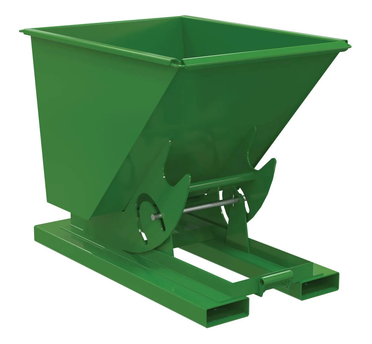 Vestil D-50-HD-NB-GRN-T d-style hoppers, no bump & dump